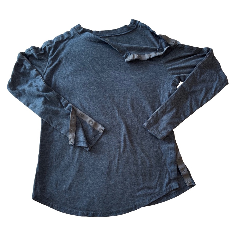 💙 Indigo Snap Detail Long Sleeve Tee Shirt | Small | 1️⃣ of a Kind!!